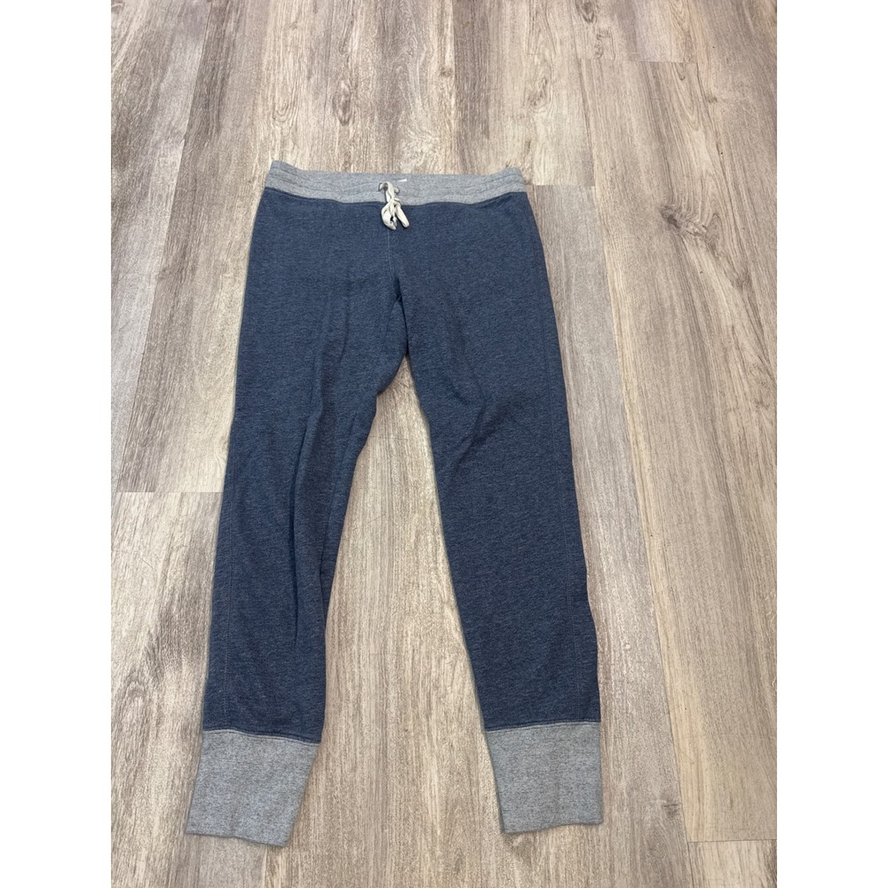 J.Crew Mens Navy Blue Heathered Cotton Jogger Sweatpants Size Small Gray Trim